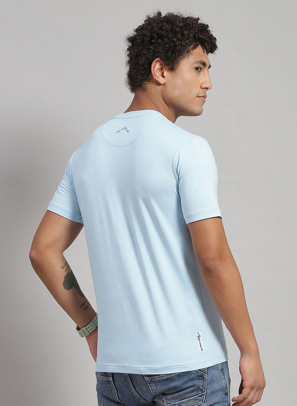 Men Blue Solid T-Shirt 2 Pc