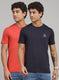 Rock.it Men Orange Solid T-Shirt 2 Pc