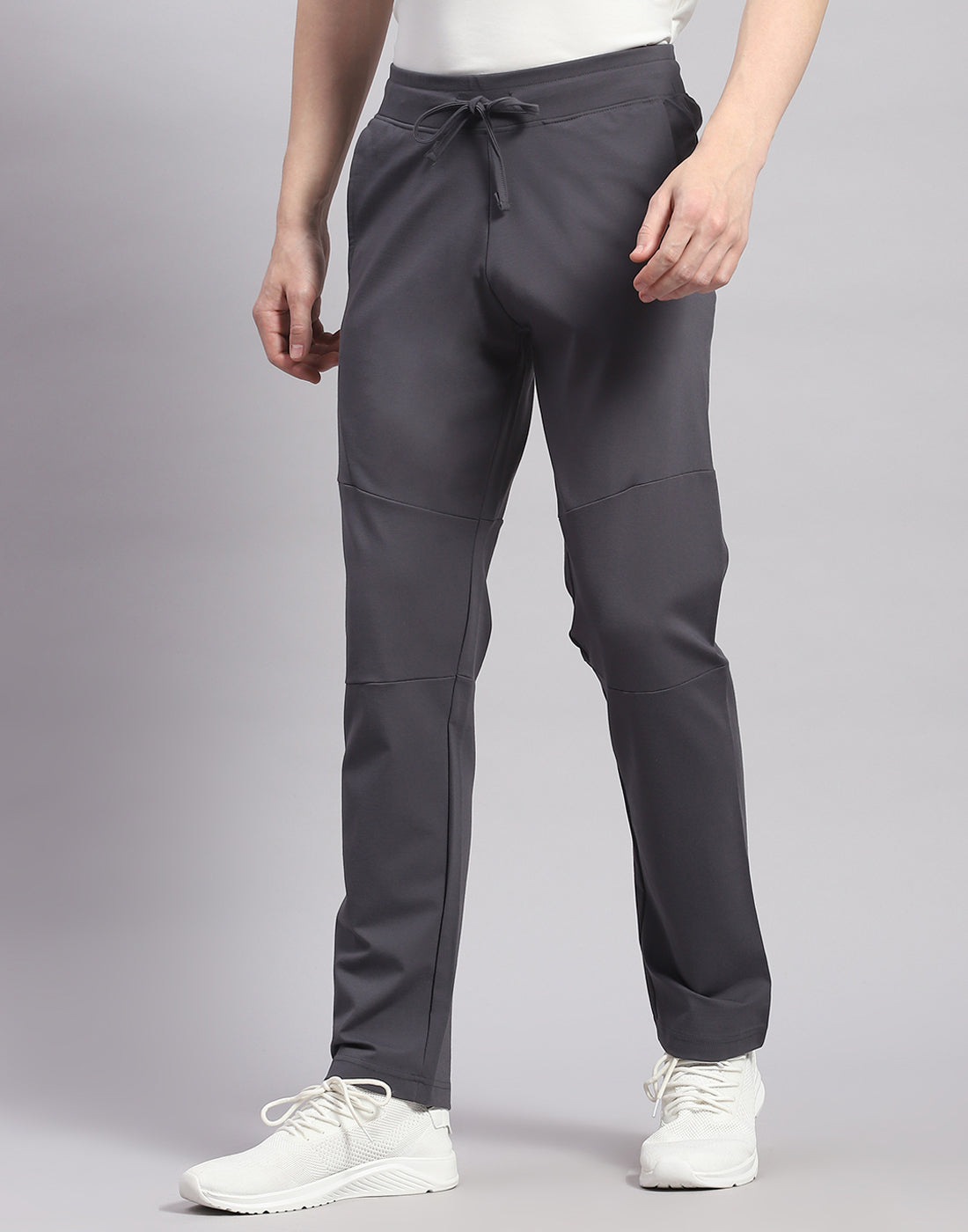 Men Grey Solid Regular Fit Lower