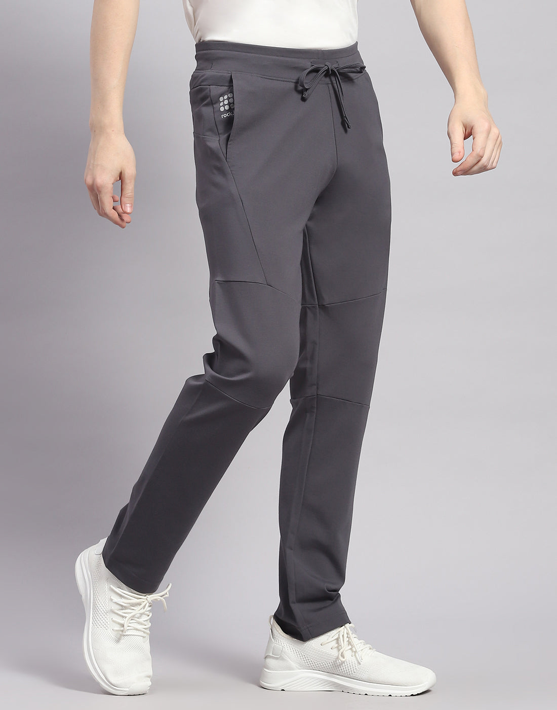 Men Grey Solid Regular Fit Lower