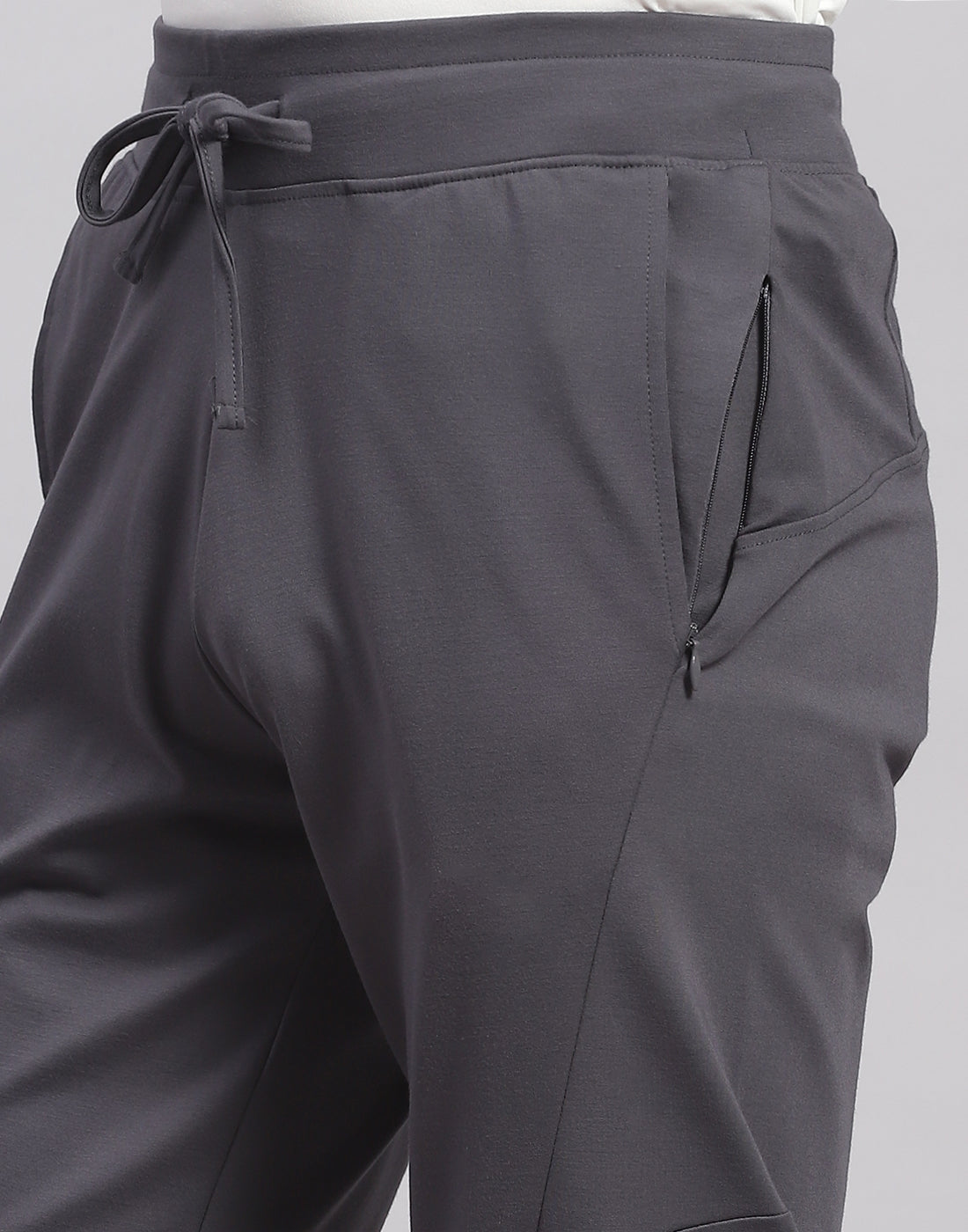 Men Grey Solid Regular Fit Lower