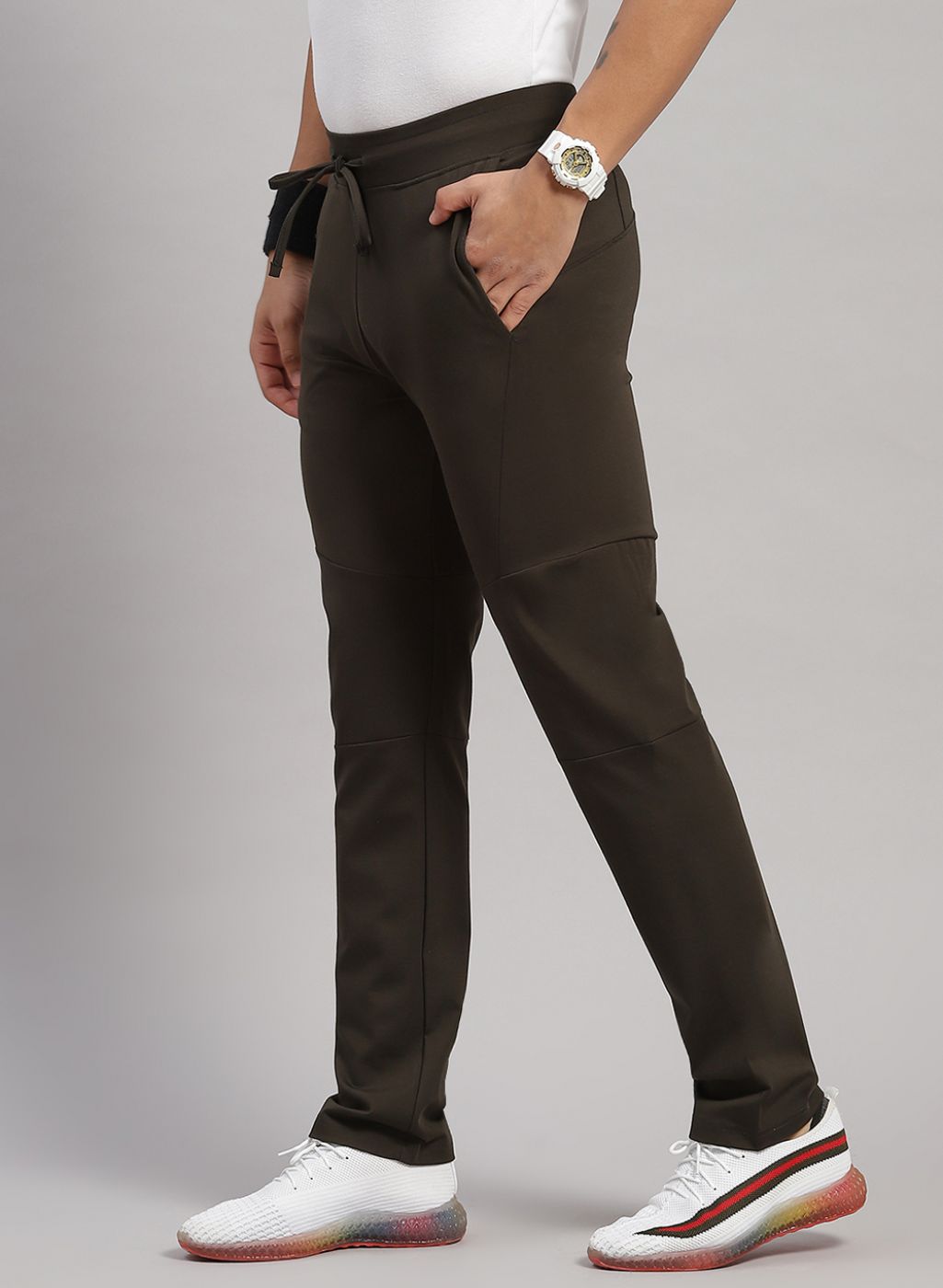 Men Olive Regular Fit Lower