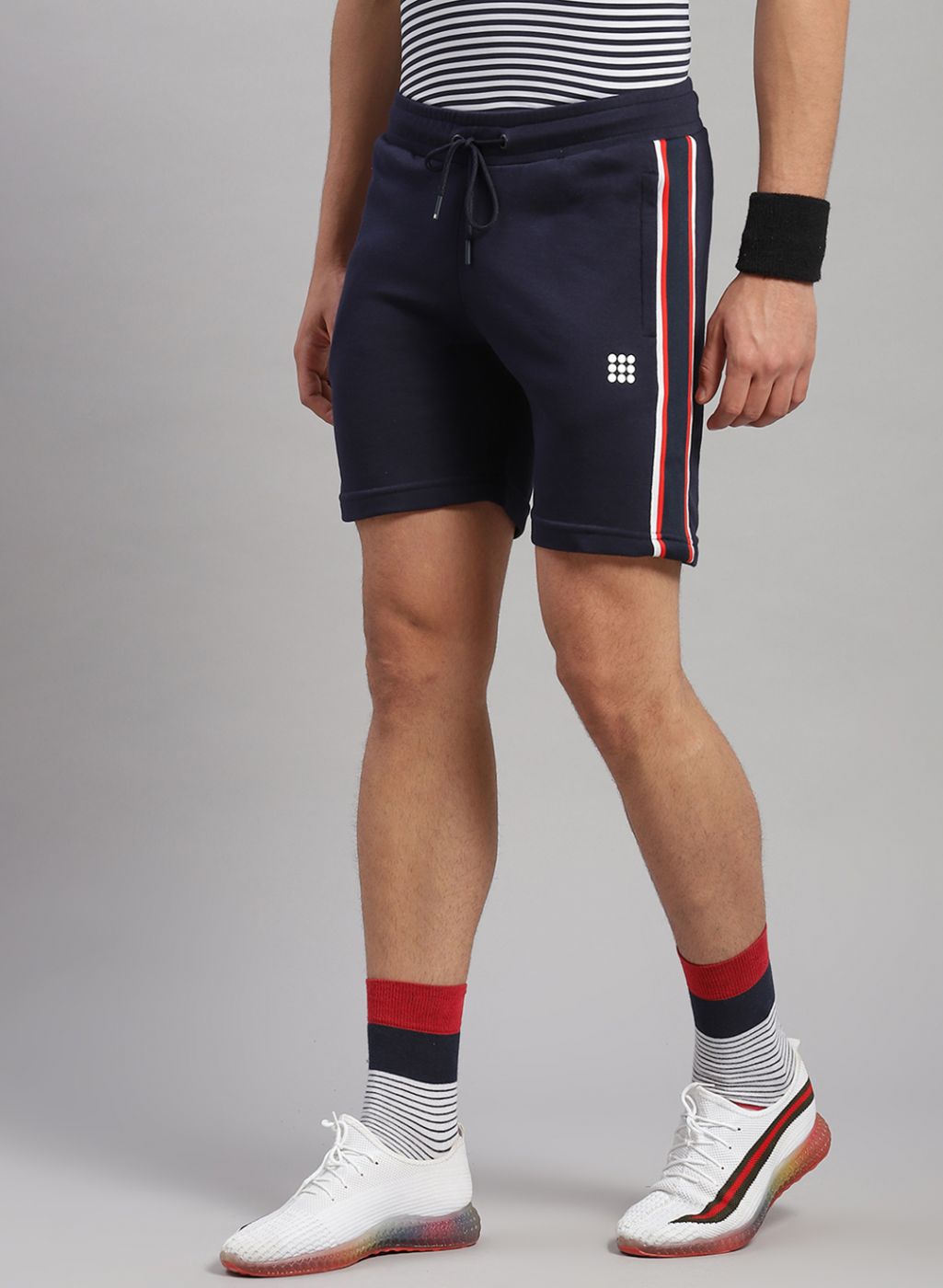 Men NAvy Blue Solid Short