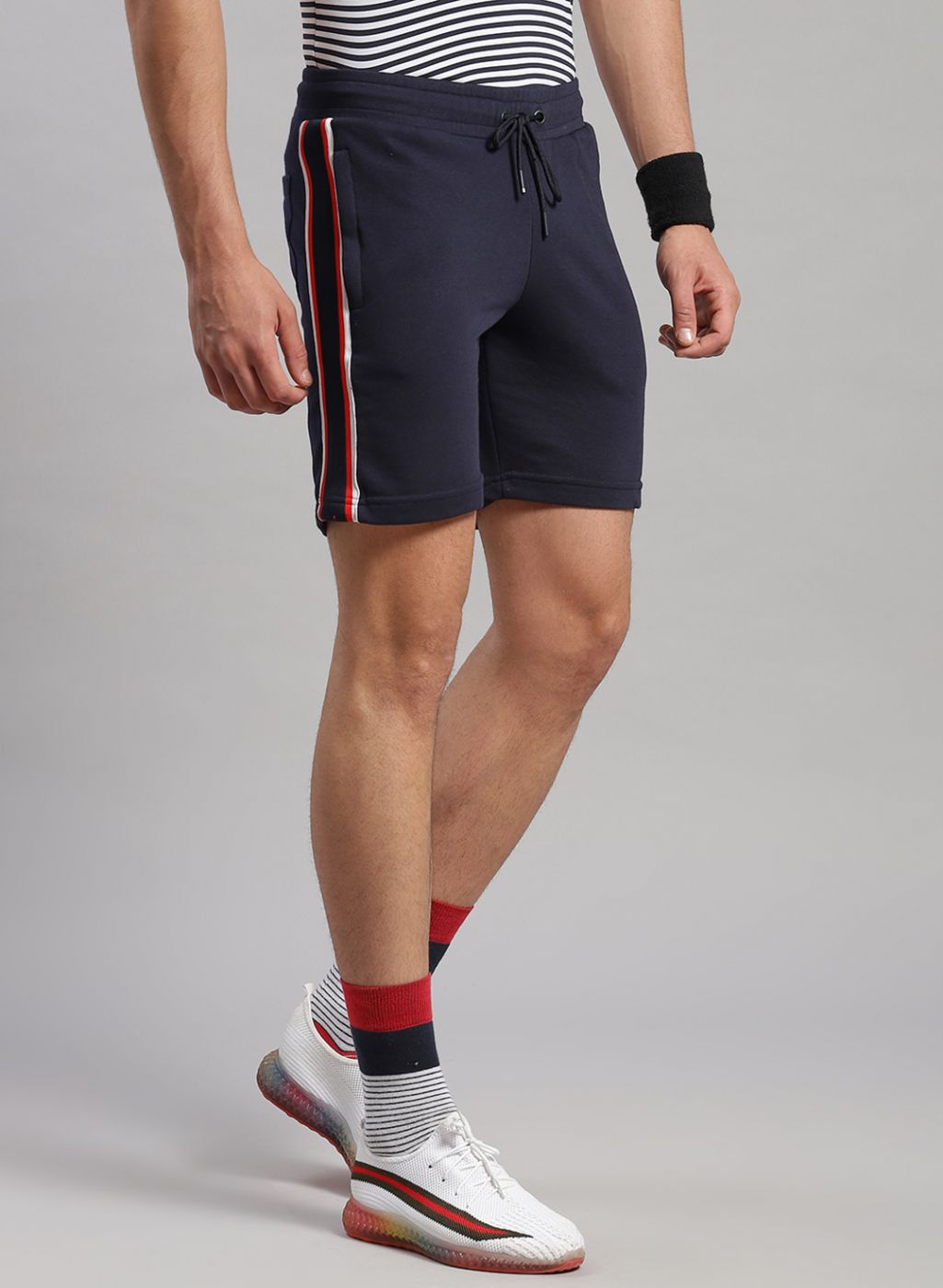Men NAvy Blue Solid Short