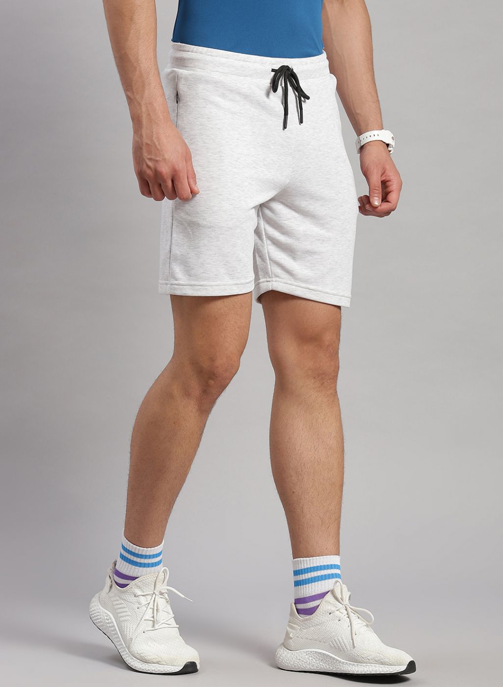 Men Grey Solid Short
