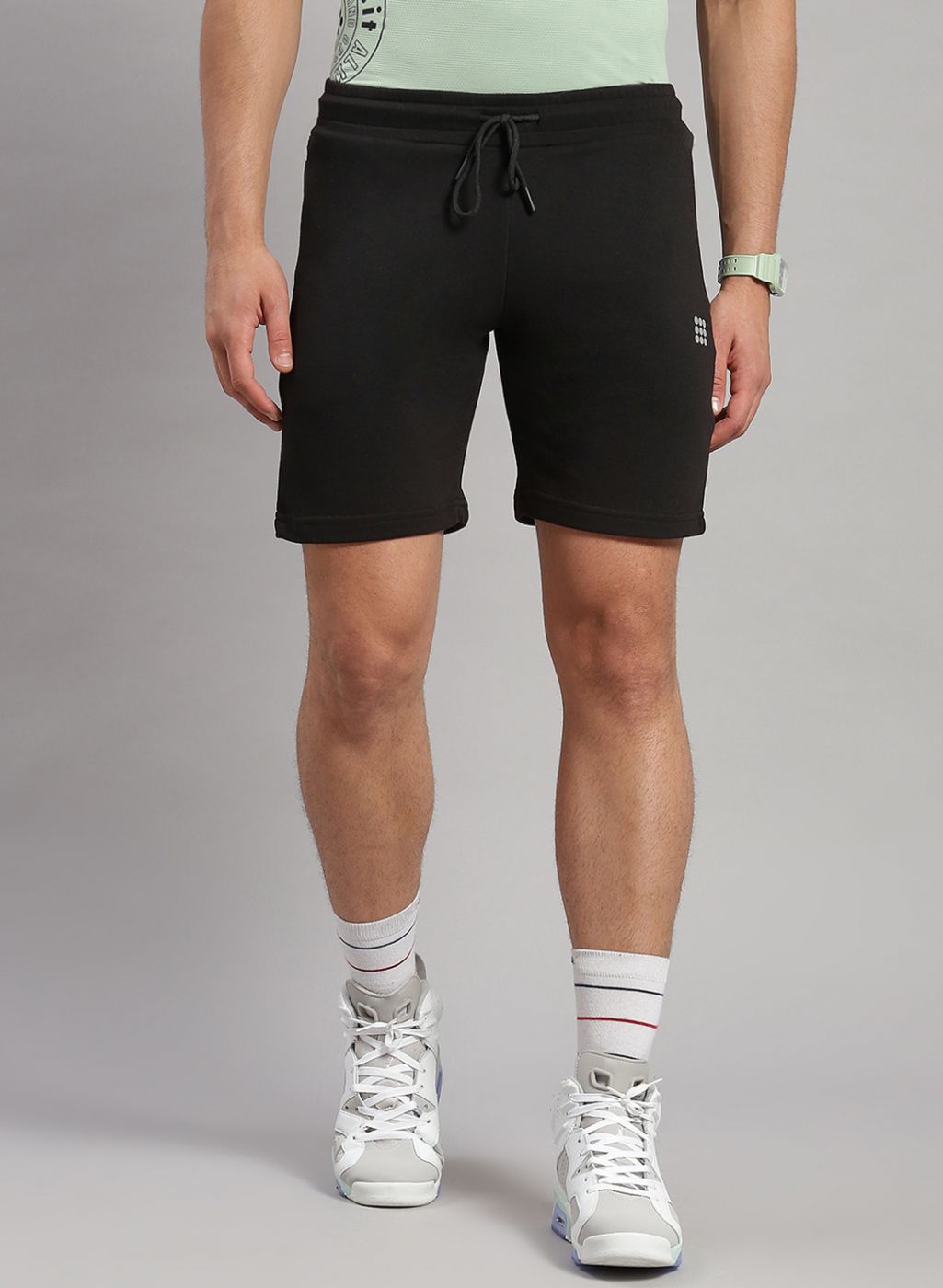 Men Black Solid Short