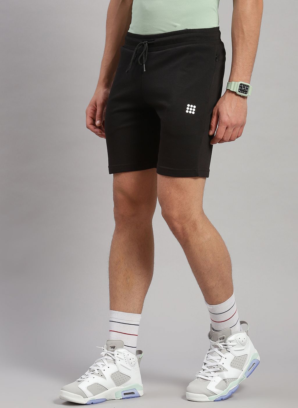 Men Black Solid Short