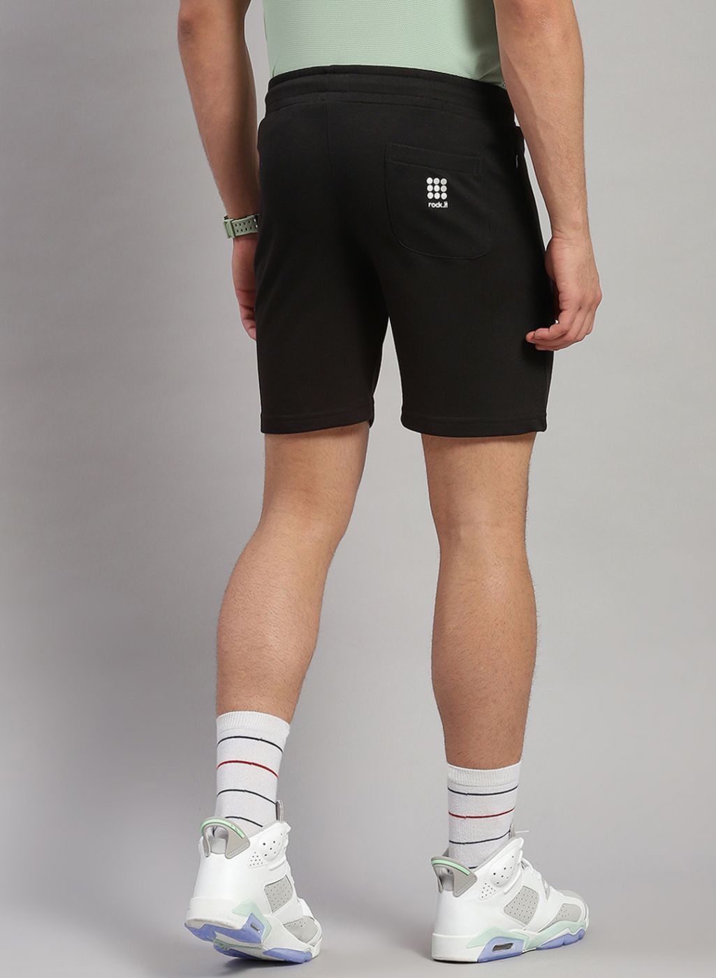 Men Black Solid Short