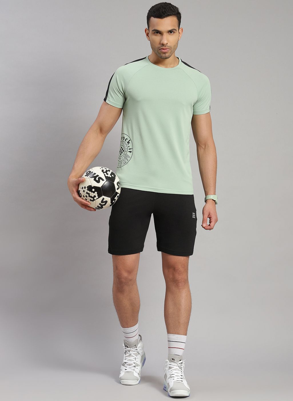 Men Black Solid Short