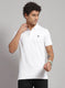 Men White Solid T-Shirt