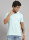 Men Blue Solid T-Shirt