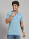 Men Blue Solid T-Shirt