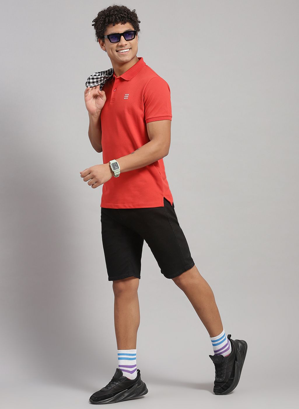 Men Orange Solid T-Shirt