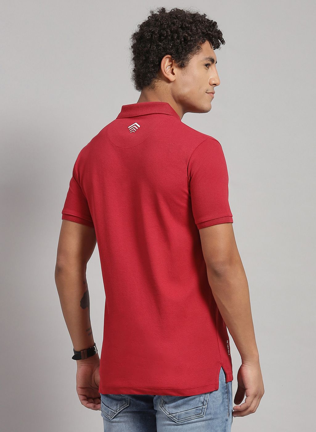 Men Maroon Solid T-Shirt