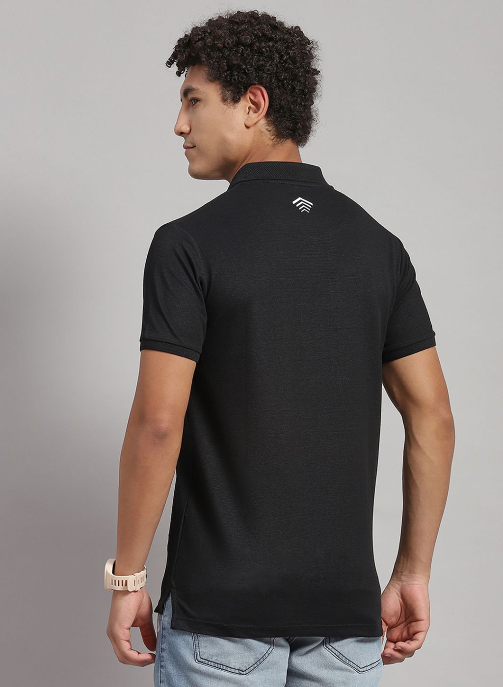 Men Black Solid T-Shirt