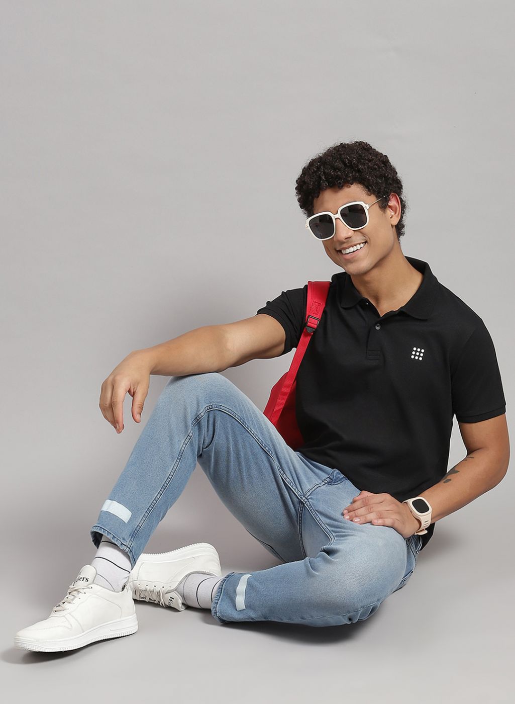 Men Black Solid T-Shirt