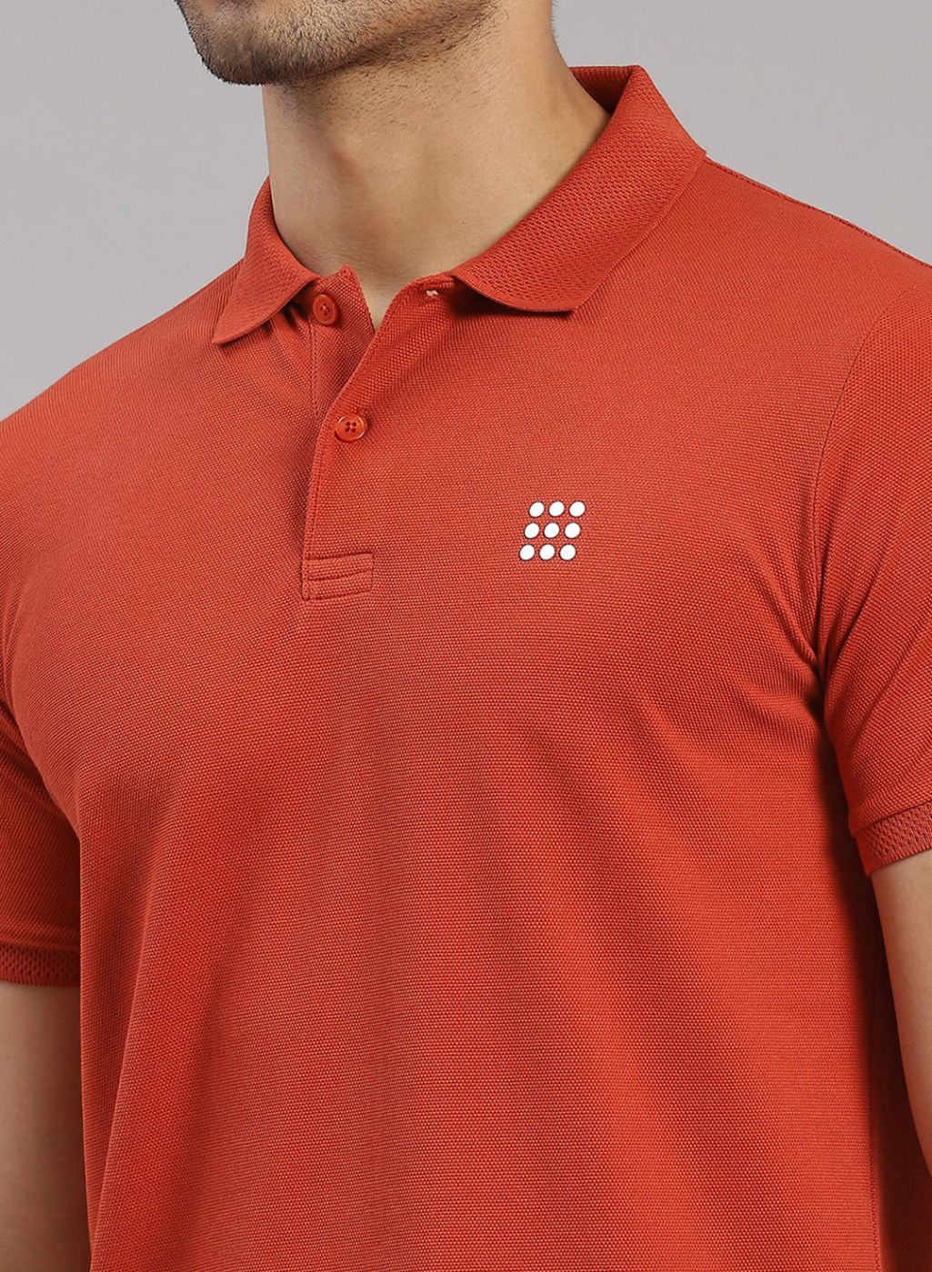 Men Rust Orange Solid T-Shirt