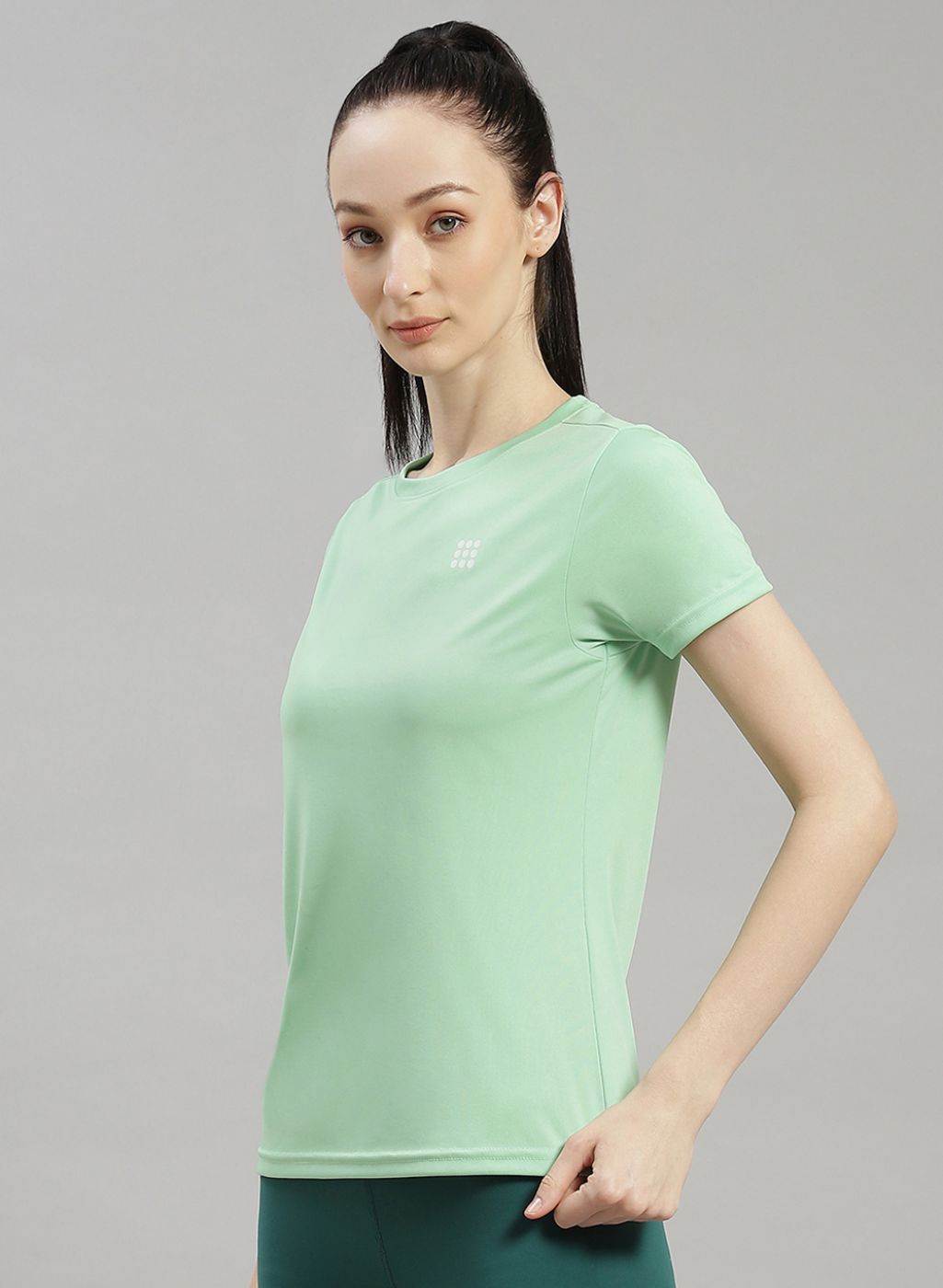 Women Green Solid Top
