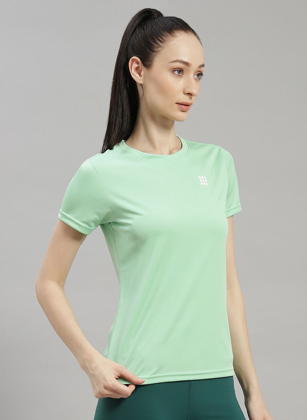 Women Green Solid Top