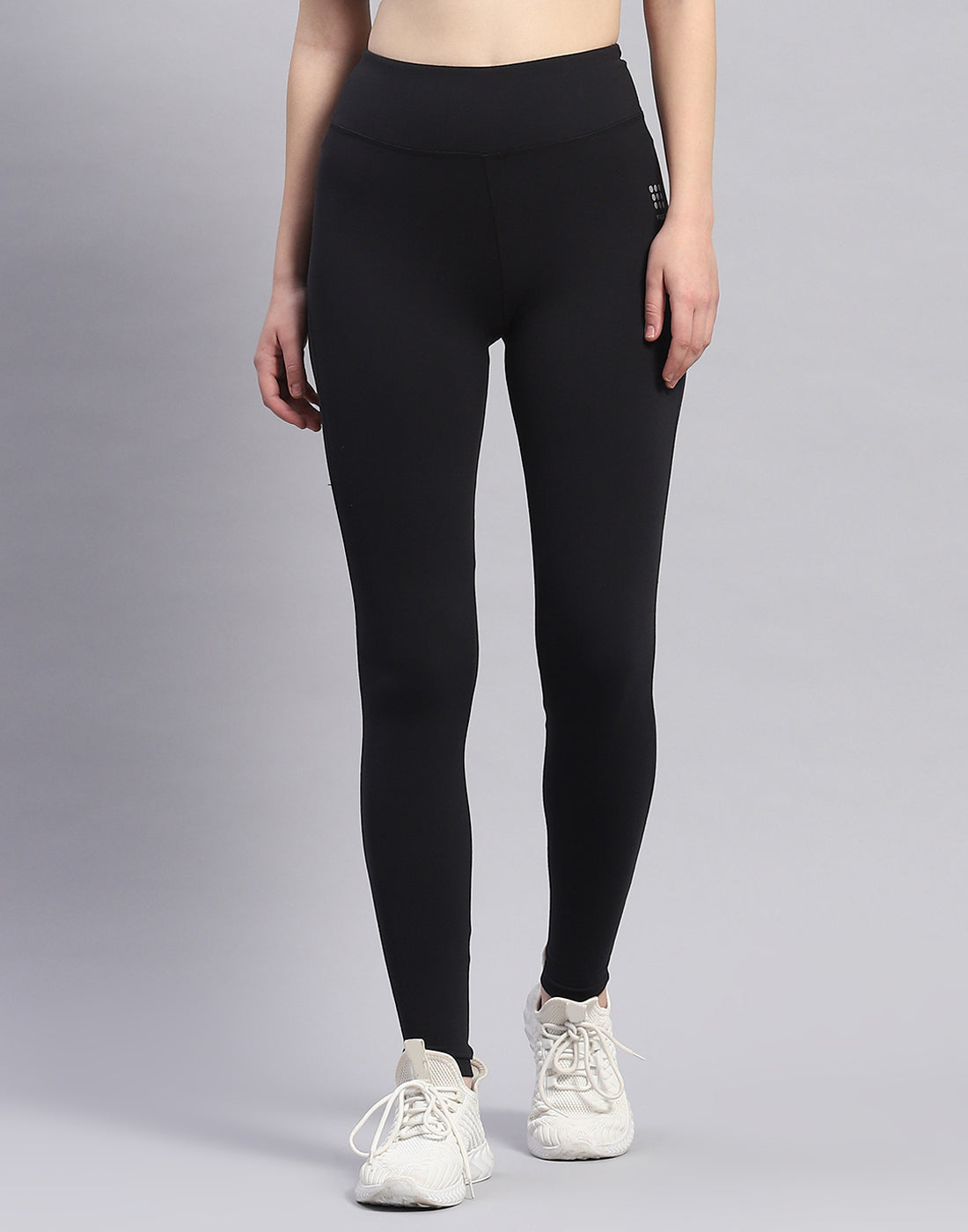 Women Black Solid Regular Fit Lower