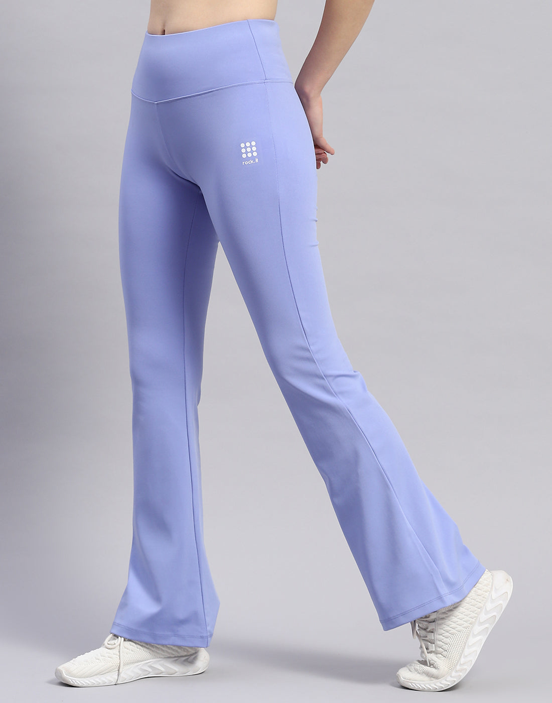 Women Blue Solid Regular Fit Yoga Pant