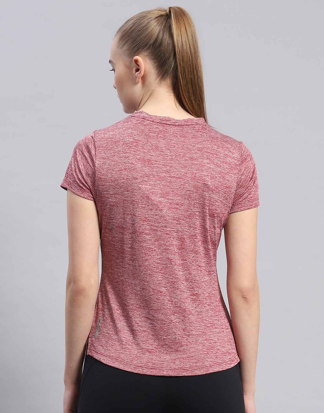 Women Maroon Solid V Neck Half Sleeve Top