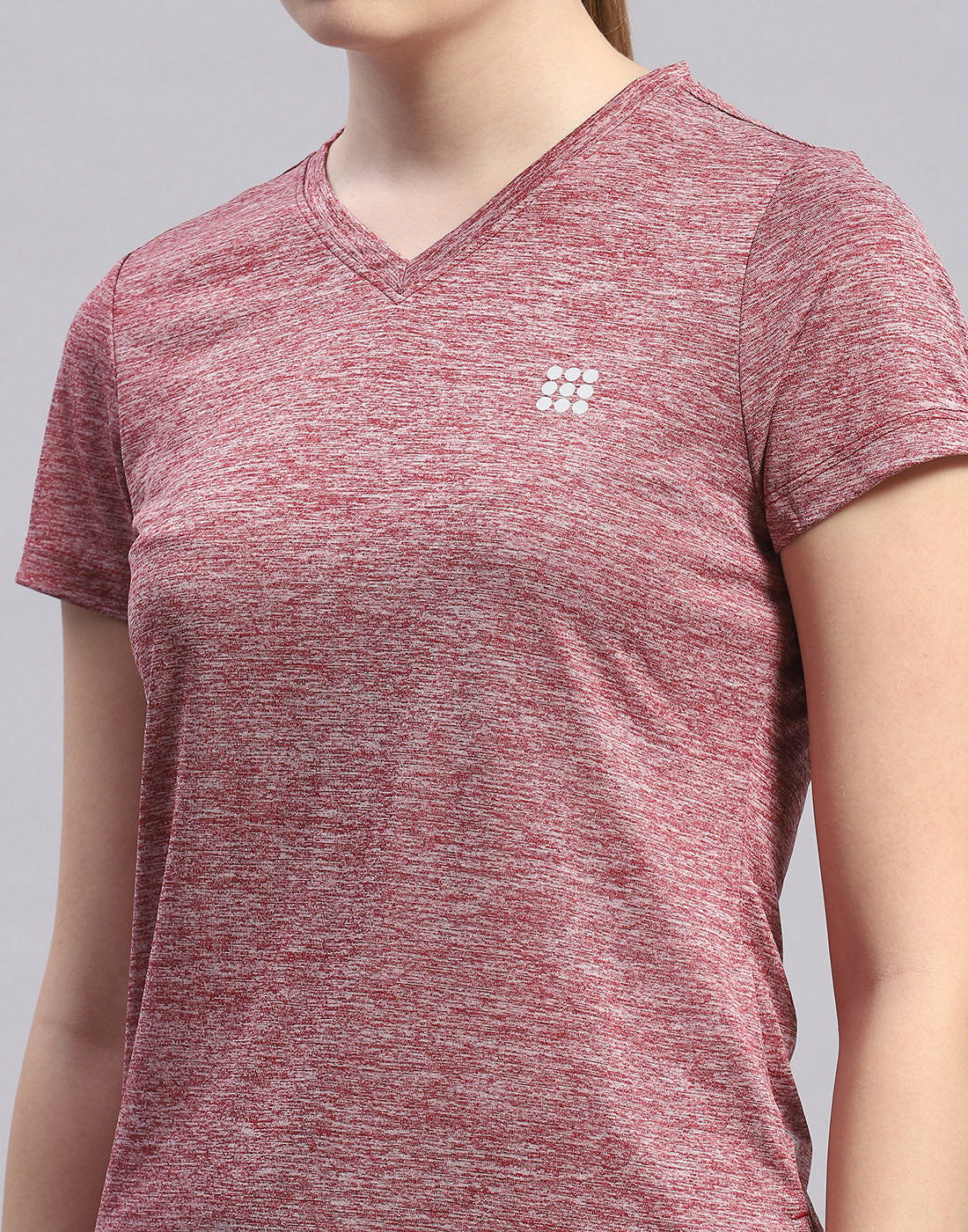 Women Maroon Solid V Neck Half Sleeve Top