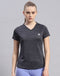 Rock.it Women Black Solid V Neck Half Sleeve Top