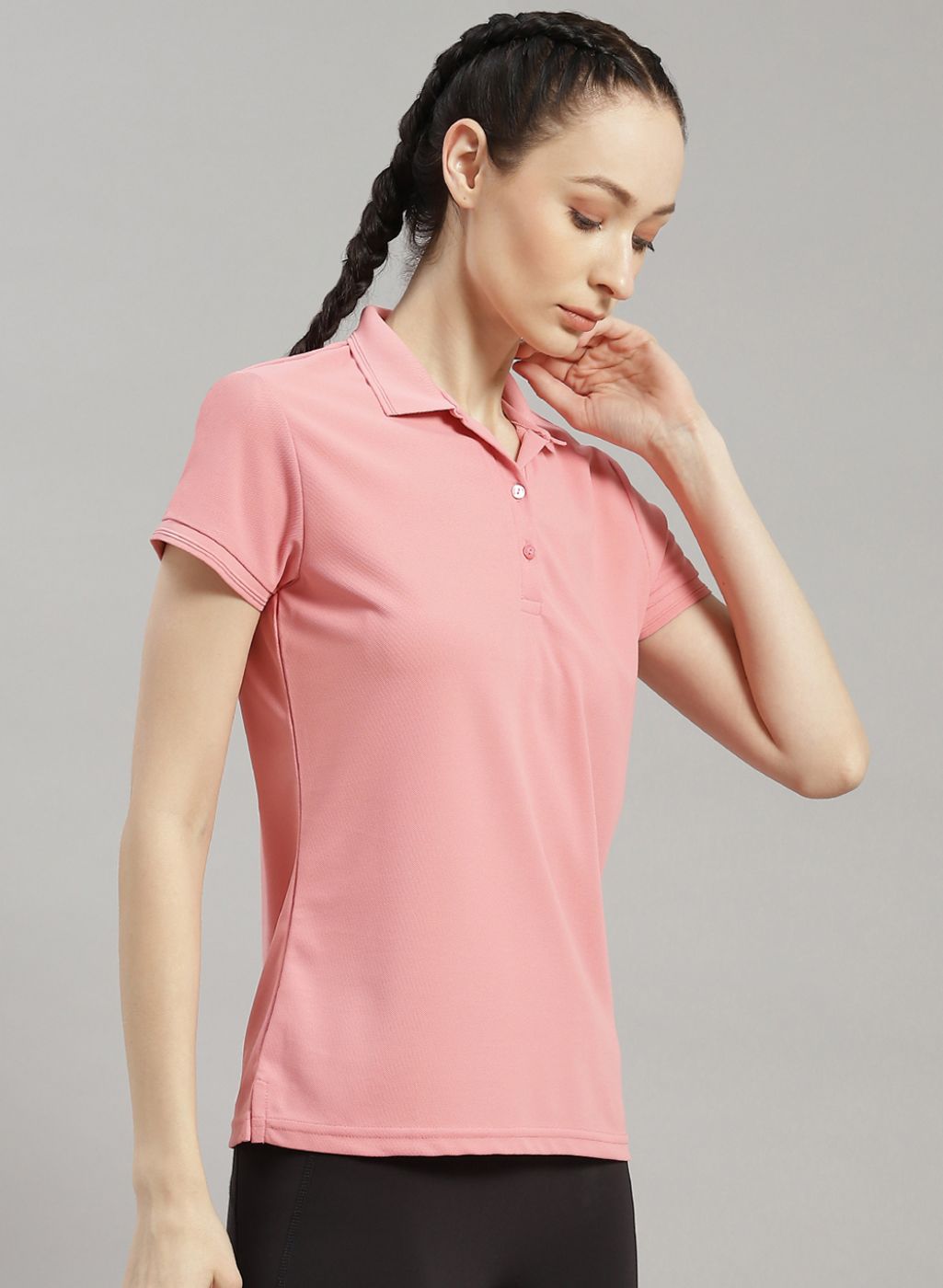 Women Pink Solid T-Shirt