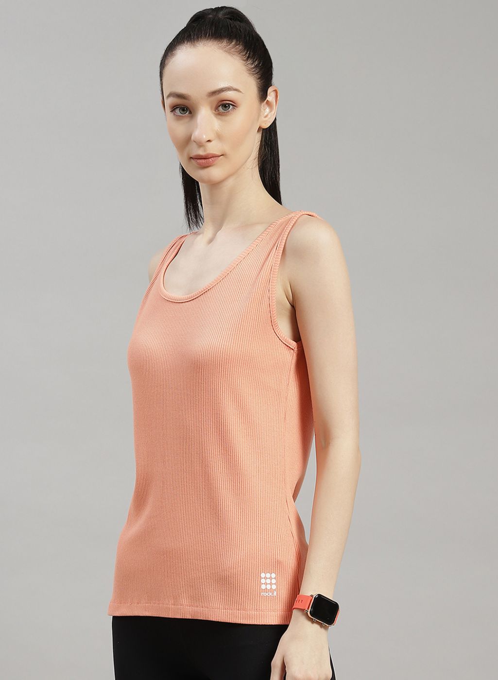 Women Peach Solid Top