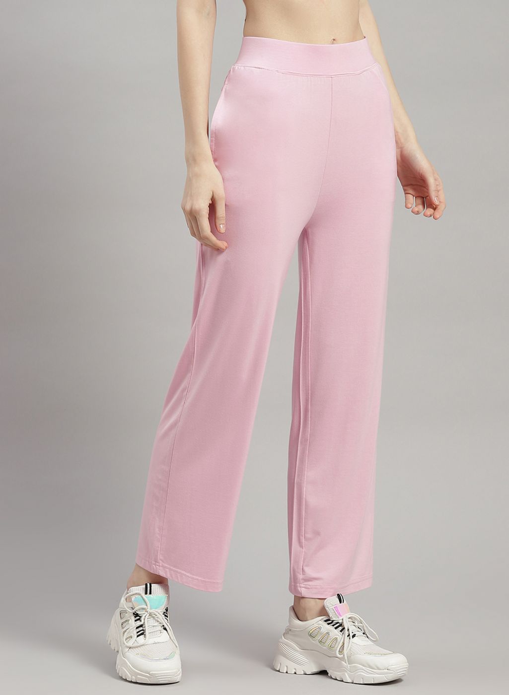 Women Pink Solid Trackpants