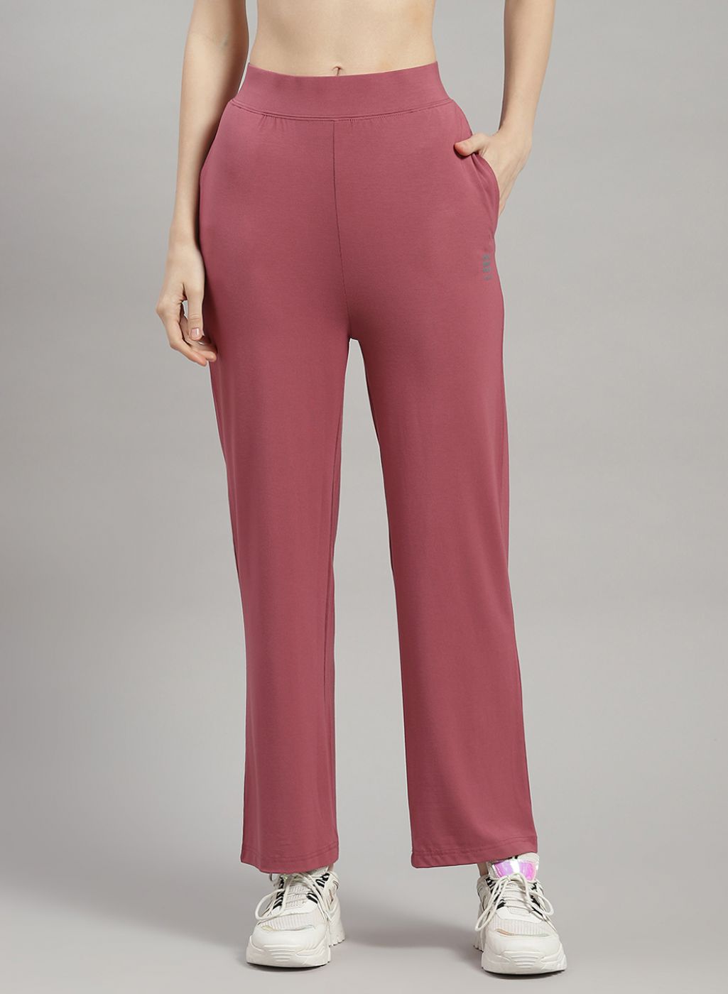 Women Red Solid Trackpant