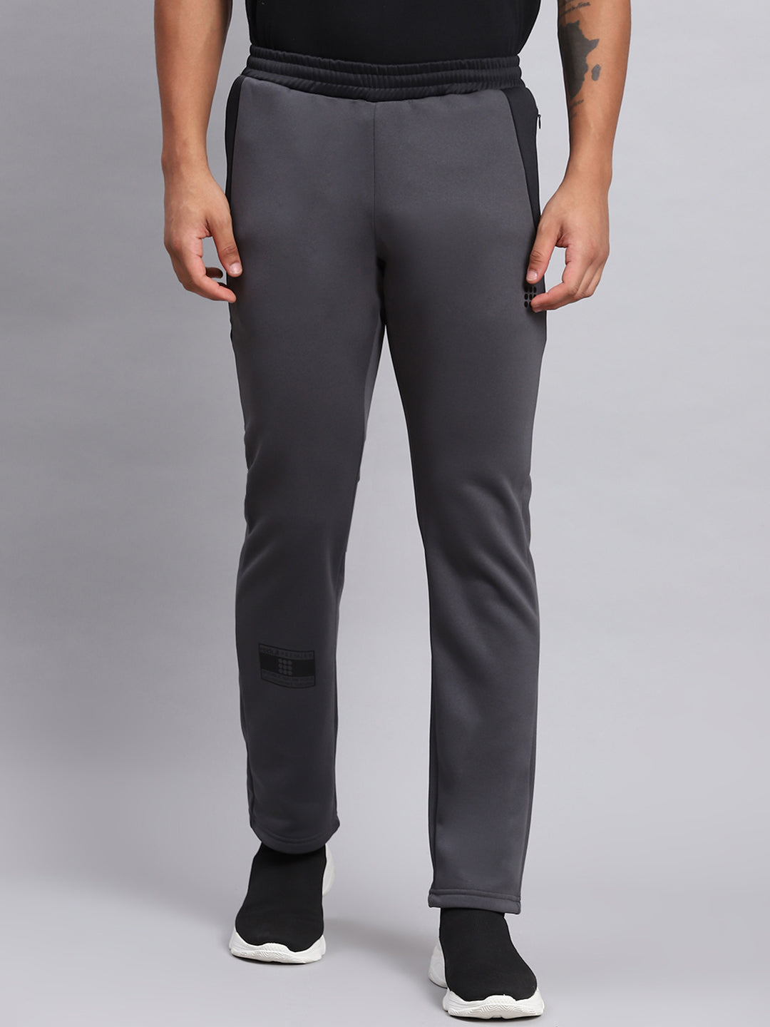 Men Grey Solid Regular Fit Winter Lowers