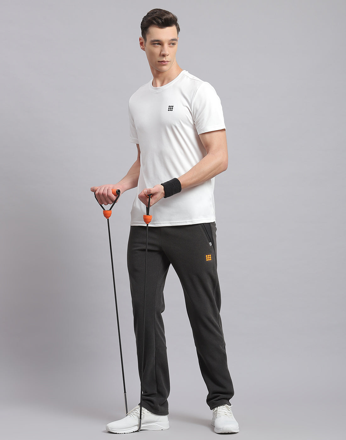 Men Grey Solid Regular Fit Winter Lower