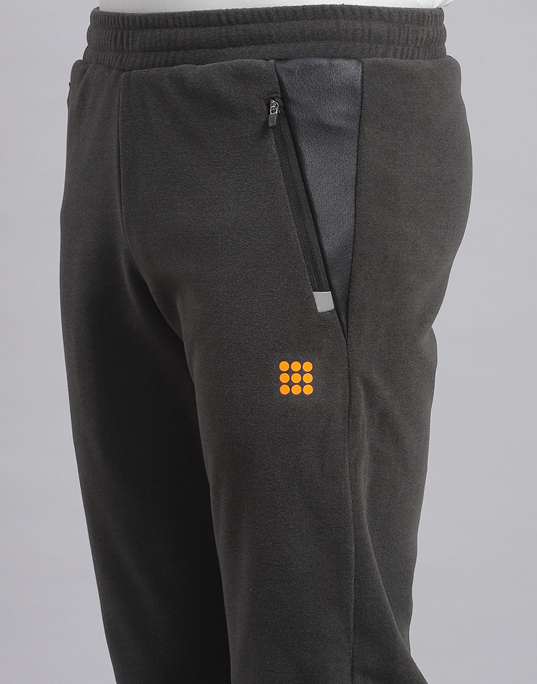 Men Grey Solid Regular Fit Winter Lower