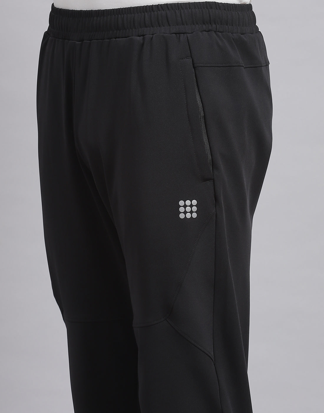 Men Grey Solid Stand Collar Full Sleeve Tracksuit