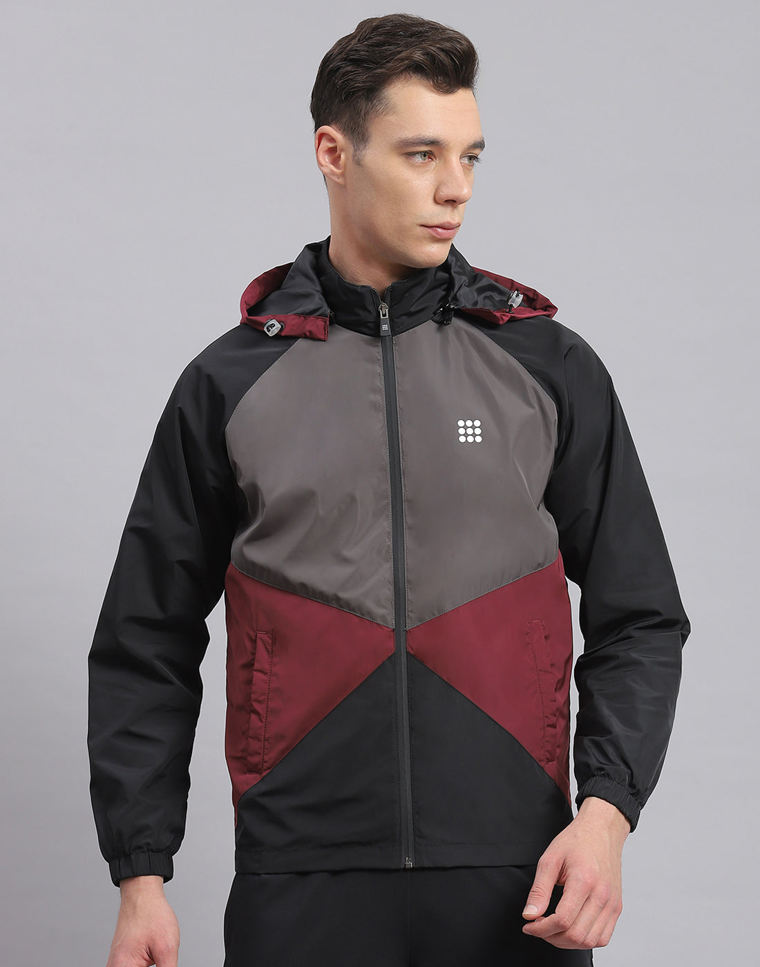 Men Black Solid Hooded Full Sleeve Jacket