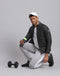 Men Black Solid Stand Collar Full Sleeve Jacket