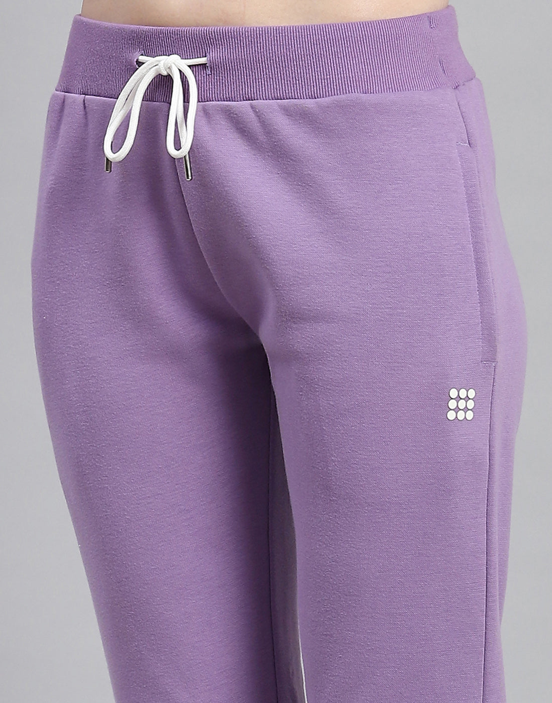 Women Purple Printed Round Neck Full Sleeve Tracksuit