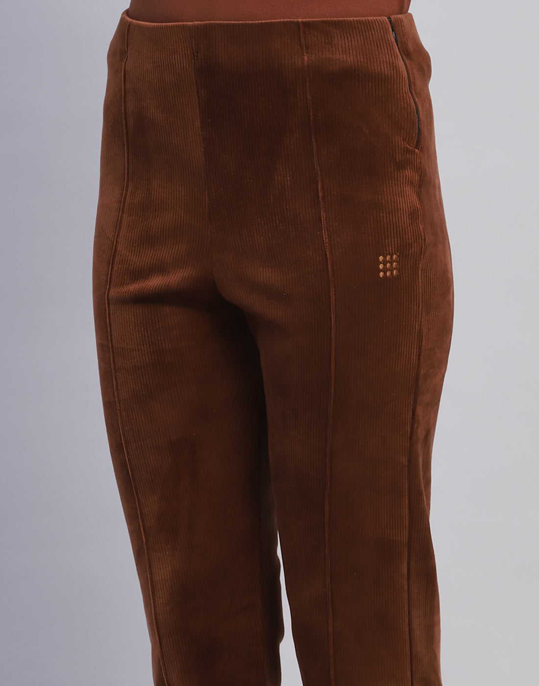 Women Brown Solid Regular Fit Winter Lower