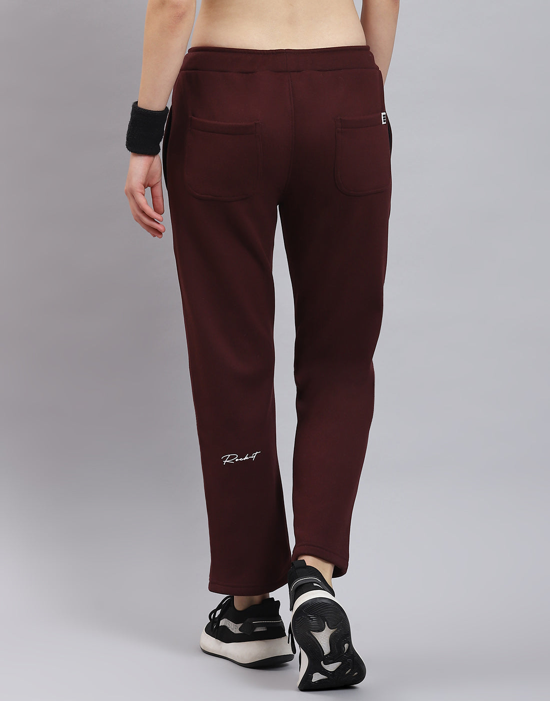 Women Maroon Solid Regular Fit Winter Lower