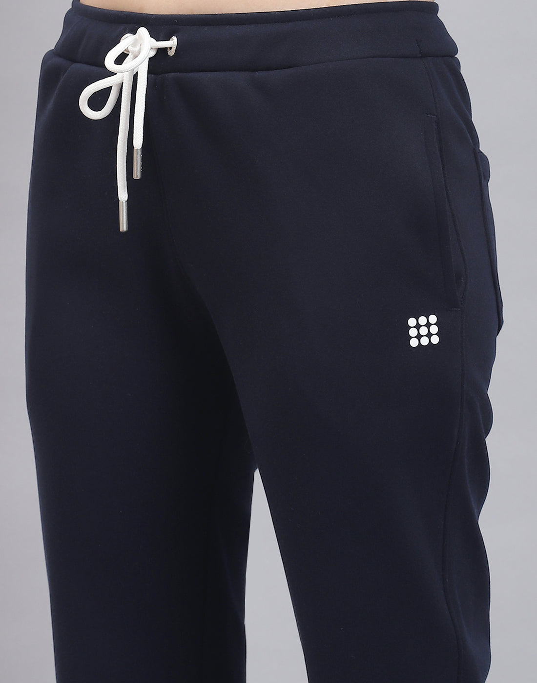 Women Navy Blue Solid Regular Fit Winter Lower