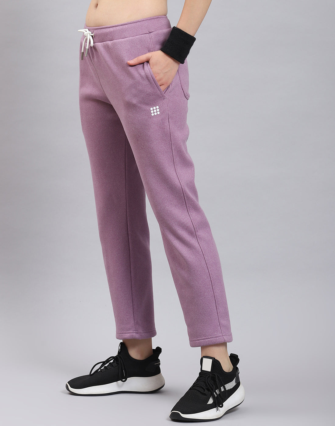 Women Purple Solid Regular Fit Winter Lower