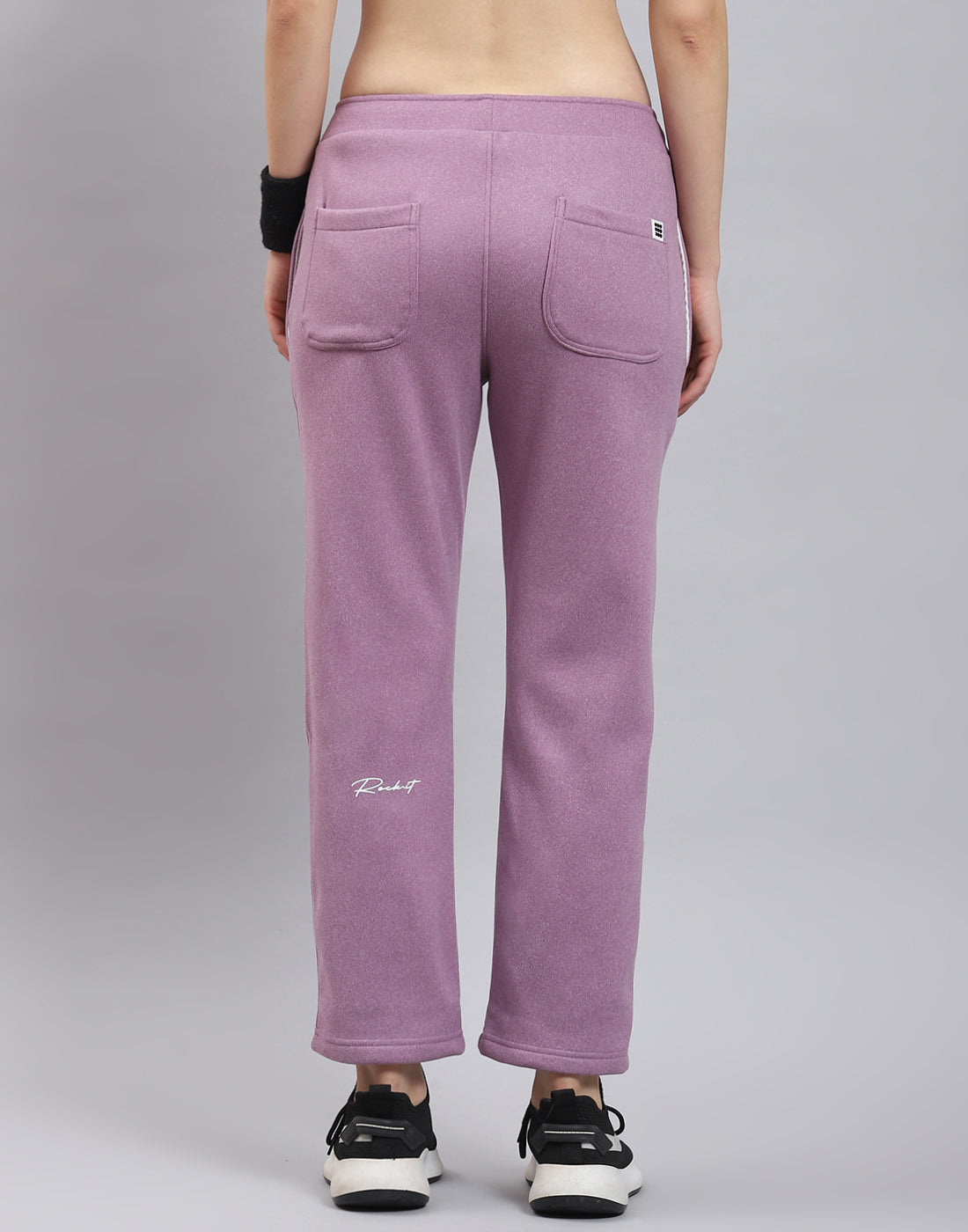 Women Purple Solid Regular Fit Winter Lower