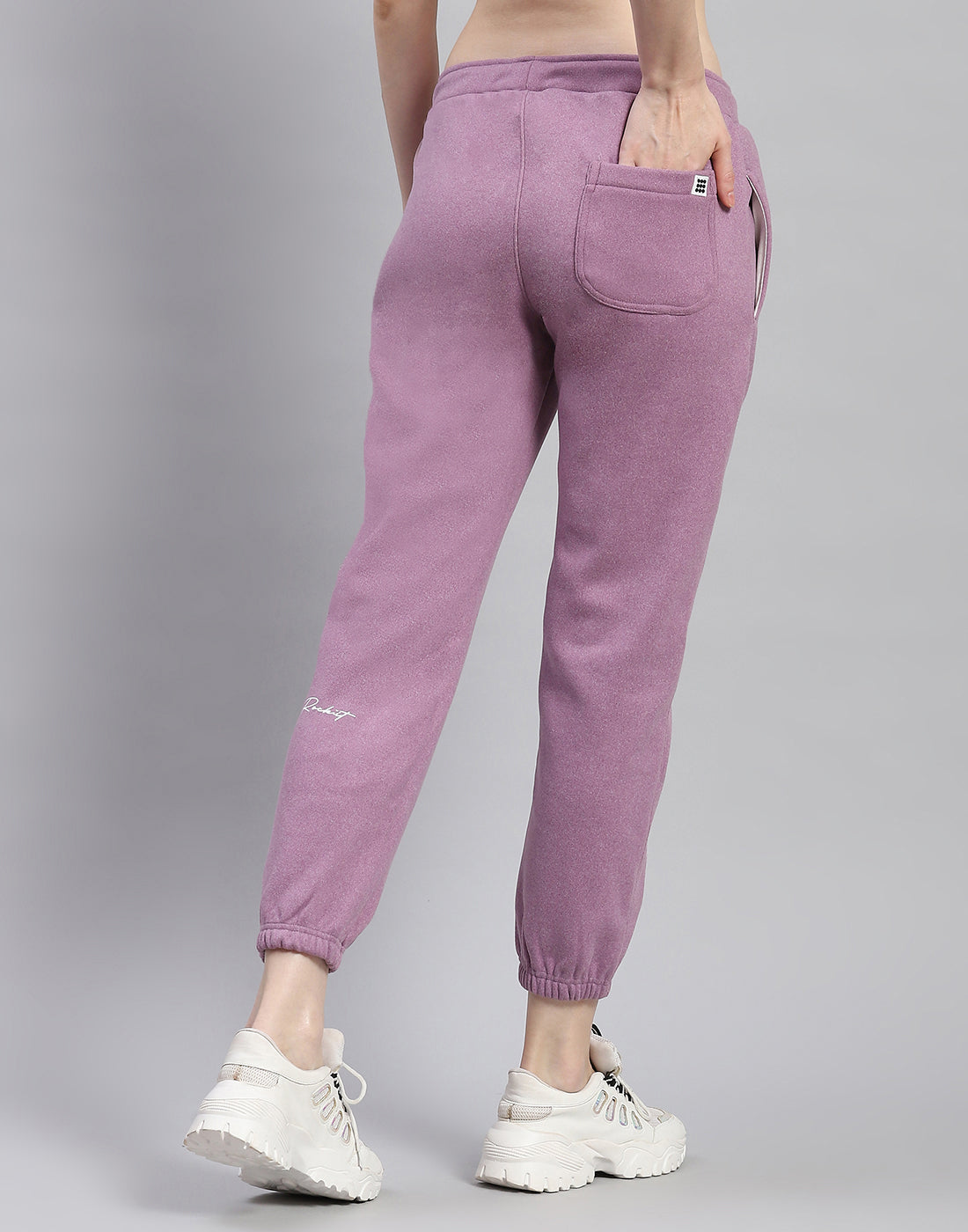 Women Purple Solid Regular Fit Winter Lower