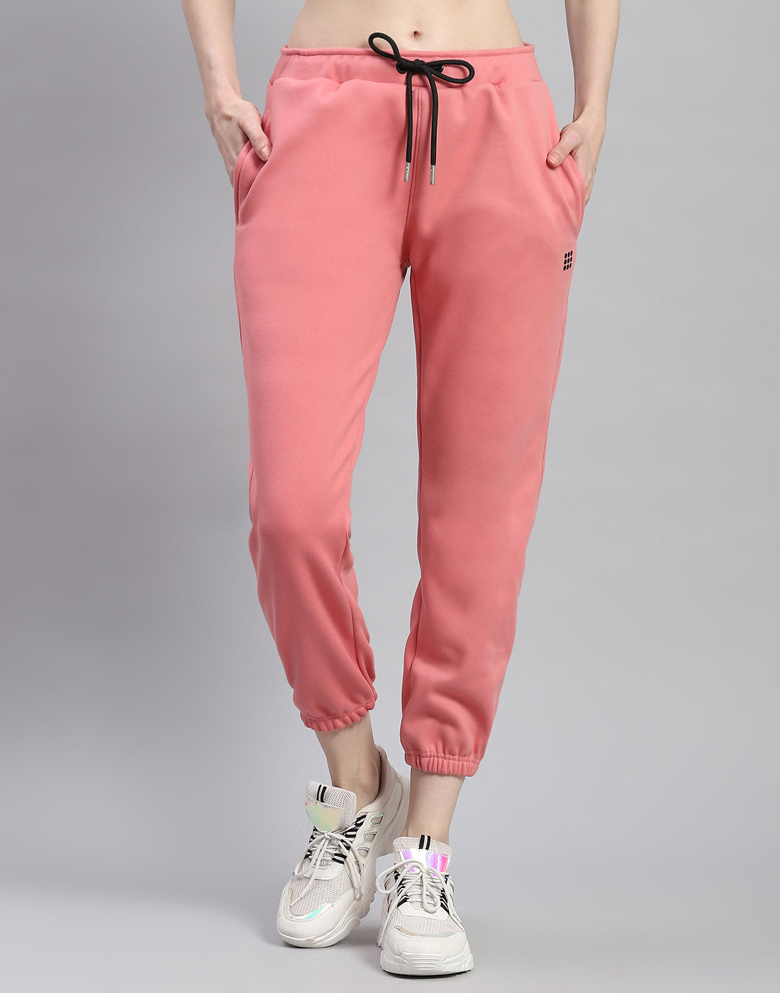 Women Pink Solid Regular Fit Winter Lower