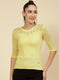 Women Yellow Printed Top
