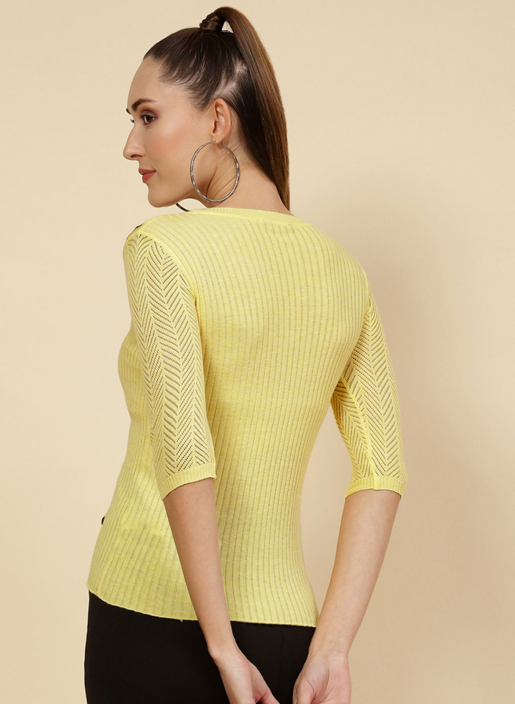 Women Yellow Printed Top