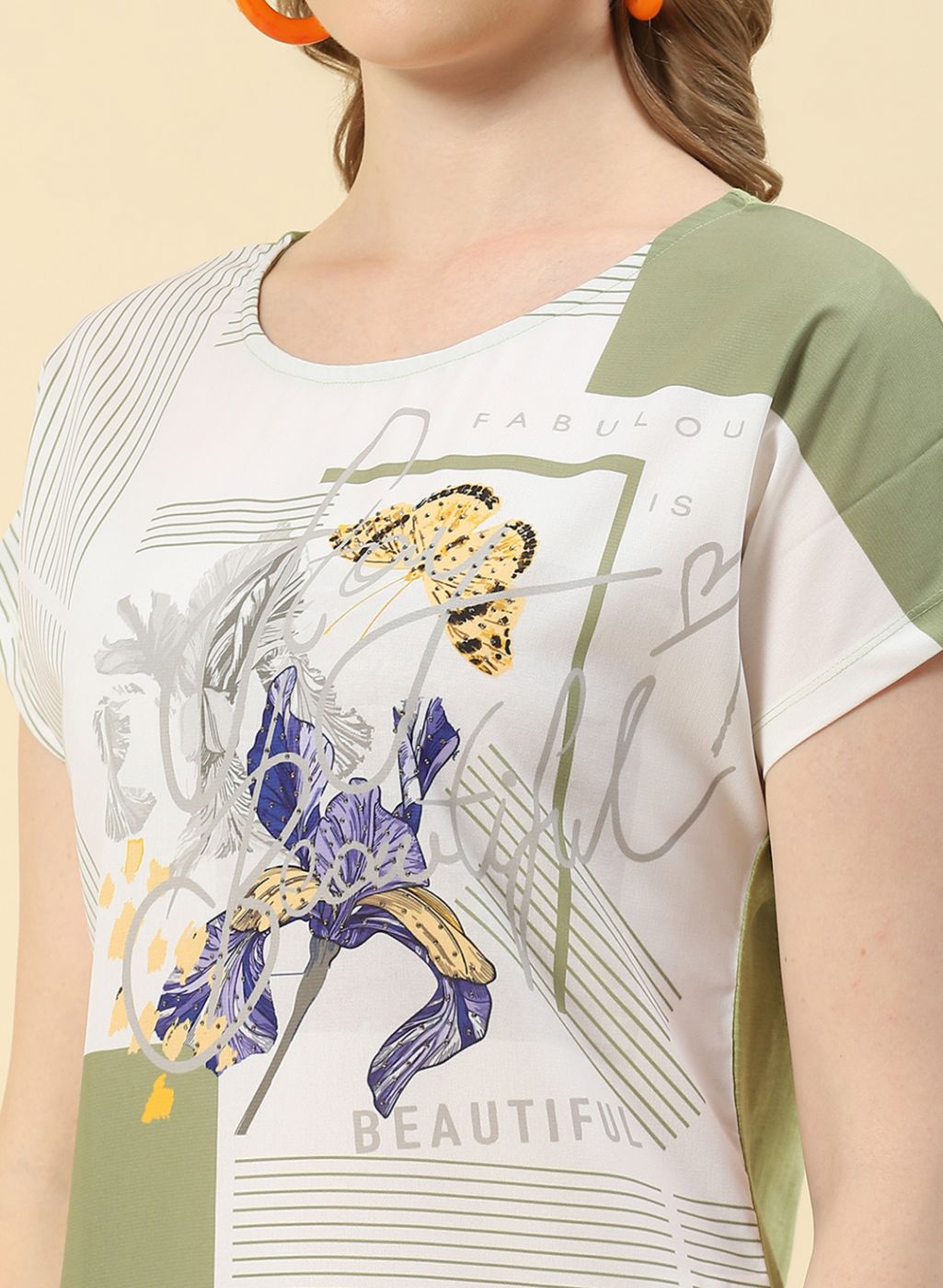 Women Green Printed Top