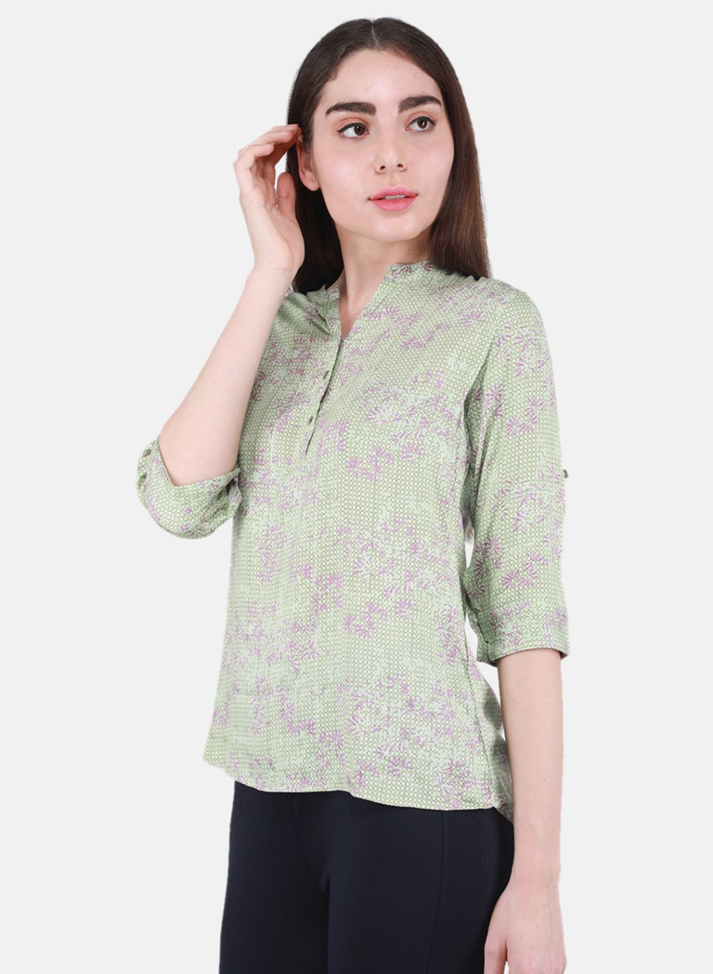 Women Green Printed Top